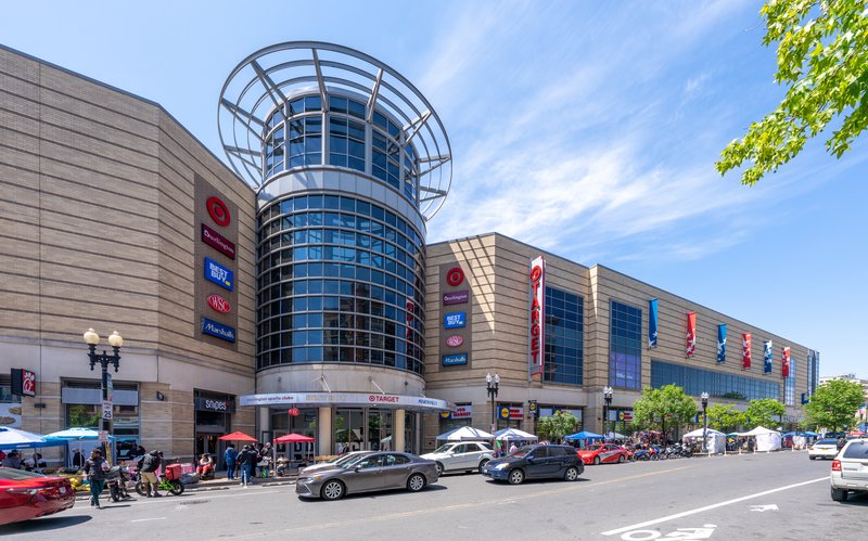 Exterior of the DC USA shopping mall on 14th Street NW in Washington, D.C.
