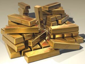 Stacked gold bullion bars