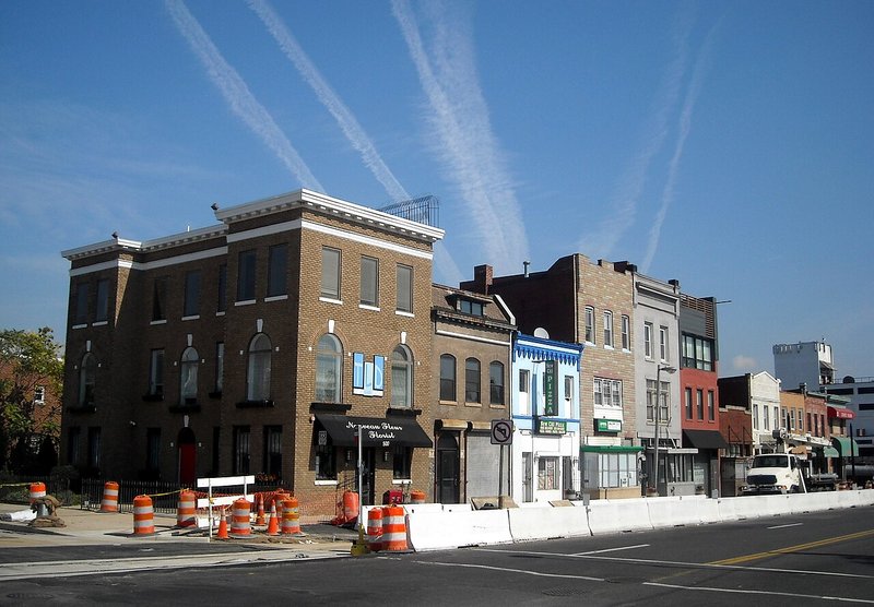 Streetcar construction in the H Street NE corridor in Washington, D.C.