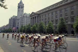Historic bicycle race on Pennsylvania Avenue in Washington, D.C.