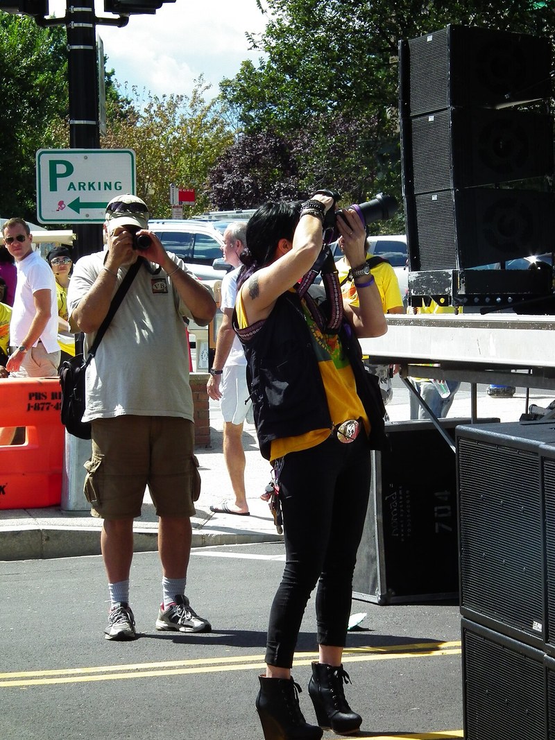 People attending the Adams Morgan Day Festival in Washington, D.C.