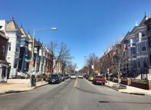 Row houses along First Street NW in Washington's Bloomingdale neighborhood