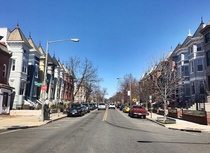 Row houses along First Street NW in Washington's Bloomingdale neighborhood