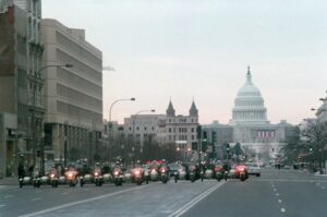 Metropolitan Police officers on motorcycles in Washington, D.C.