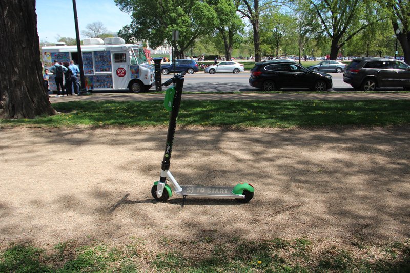 Representative 2019 photograph of an electric scooter parked along an outdoor path in Washington, D.C.