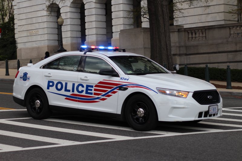 A Metropolitan Police Department Ford Police Interceptor patrol vehicle parked in Washington, D.C.