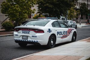 A Metropolitan Police Department Dodge Charger patrol car parked in Washington, D.C.