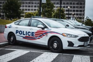 A Metropolitan Police Department Victim Services Branch vehicle parked on a street in Washington, D.C.