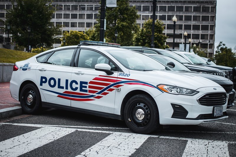 A Metropolitan Police Department Victim Services Branch vehicle parked on a street in Washington, D.C.