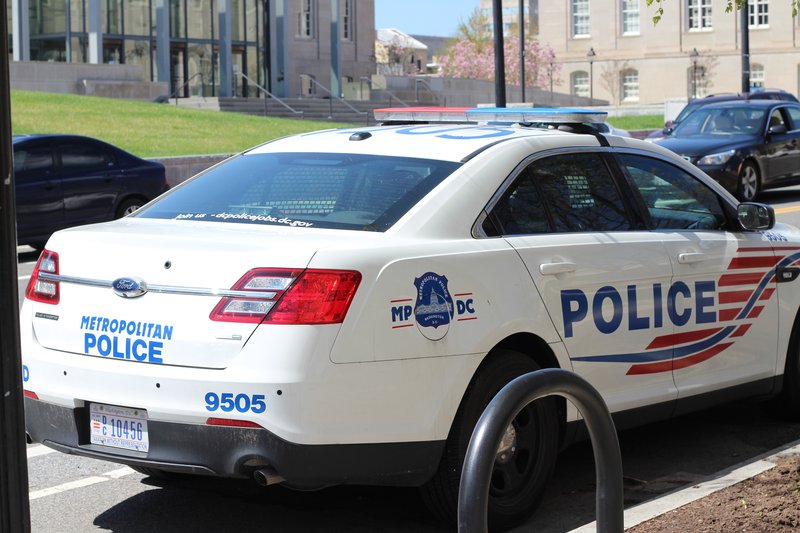 Marked Metropolitan Police Department Ford Taurus Police Interceptor patrol vehicle parked in Washington, D.C.