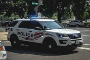 Marked Metropolitan Police Department Ford Police Interceptor Utility patrol vehicle in Washington, D.C.